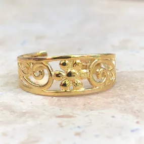 14KT Yellow Gold Floral Filigree Toe Ring