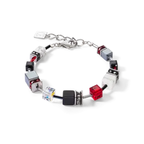 Black and Red GeoCube Bracelet