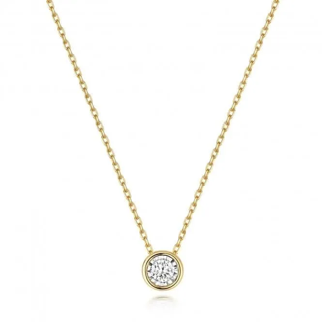 Diamond Jewellery 9ct Gold Diamond Illusion Rubover Necklace ND136