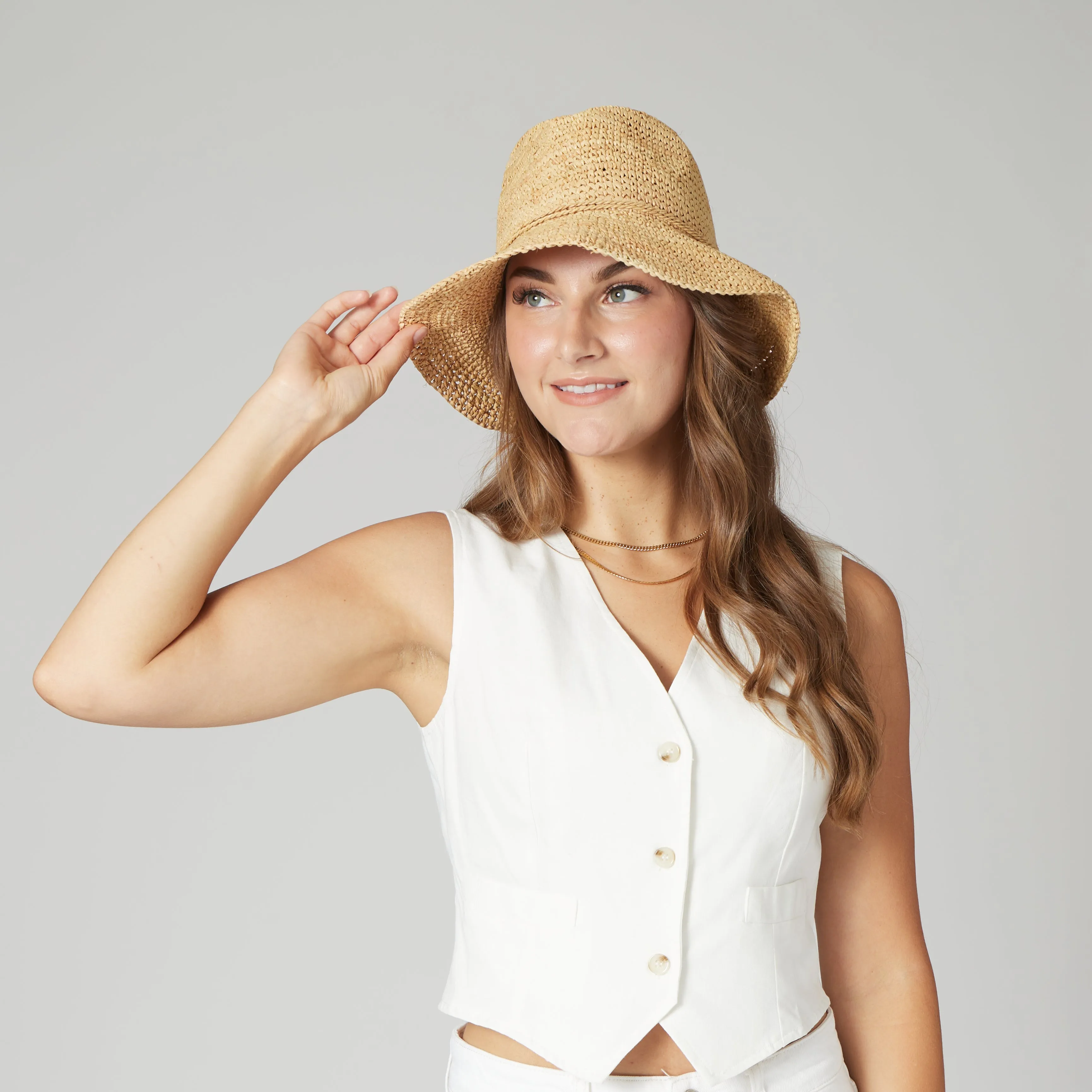 Laguna - Womens Crochet Raffia Bucket