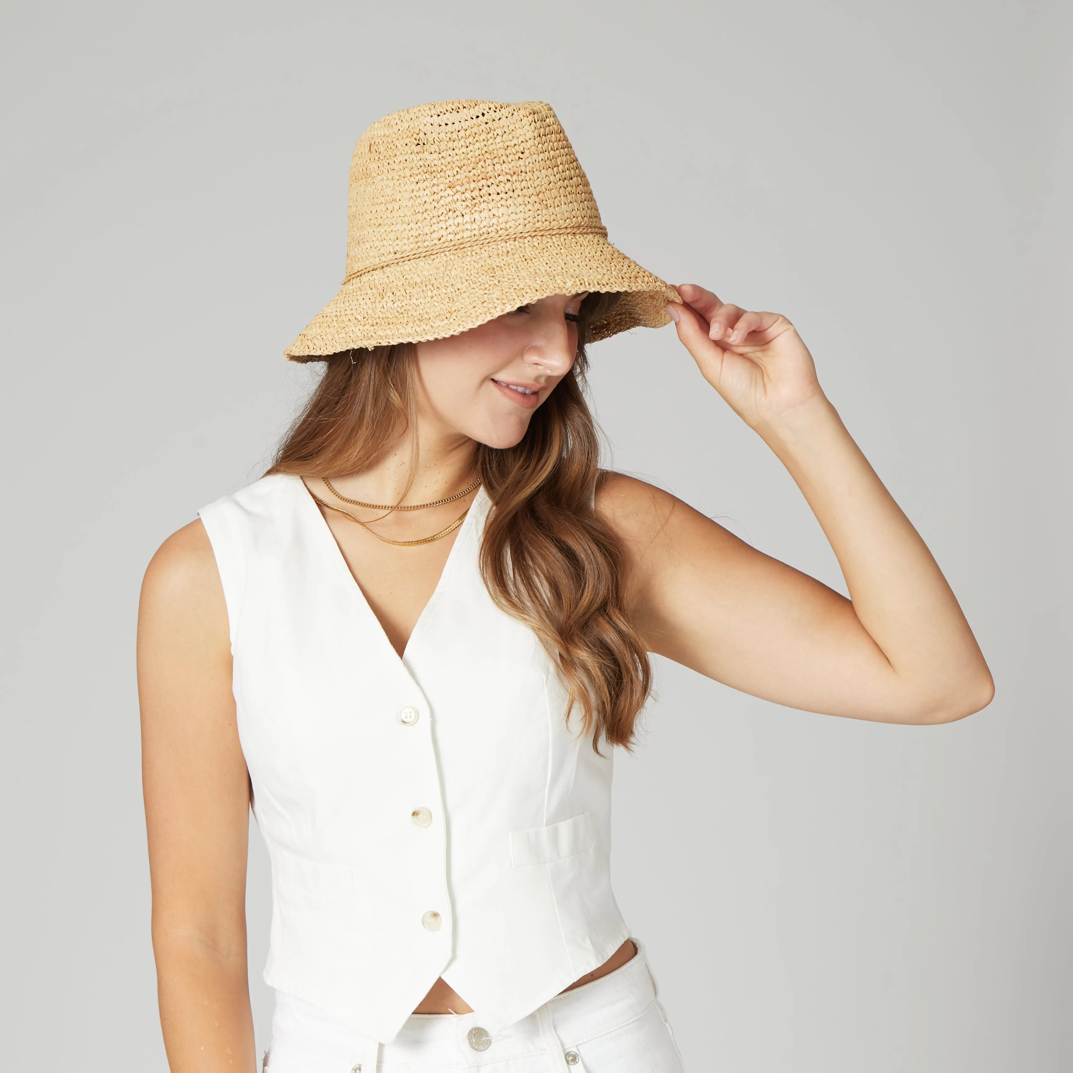 Laguna - Womens Crochet Raffia Bucket