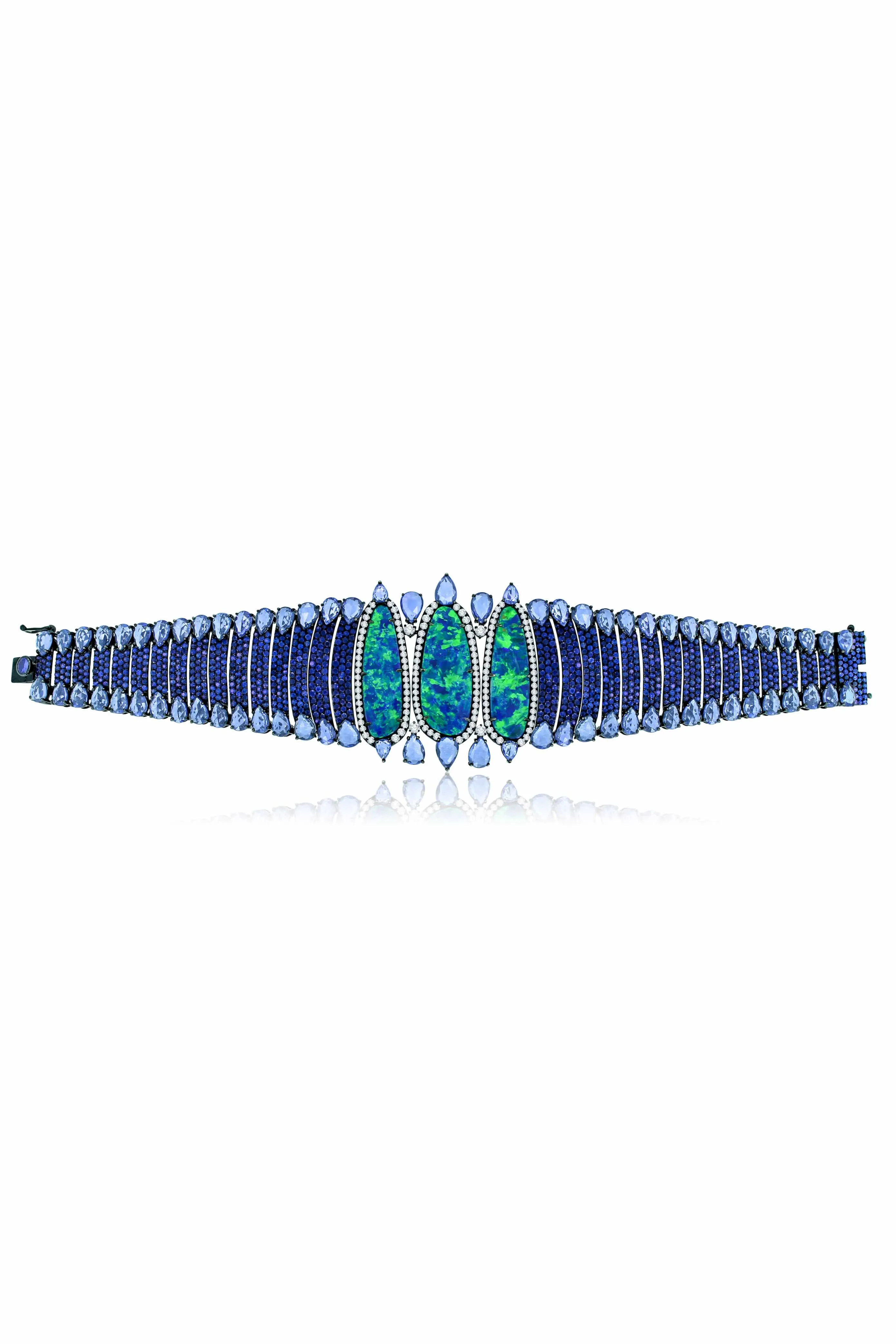 Opal and Blue Sapphire Bracelet