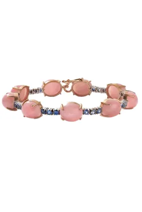 Pink Opal and Sapphire Tennis Bracelet